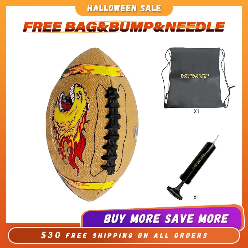 Rubber Light Up Colorful American Football, Size 6