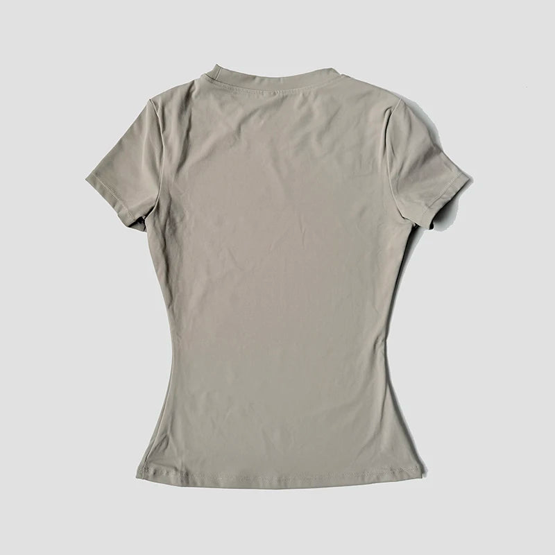 Legging Crop Top Short Sleeves Sports Suit