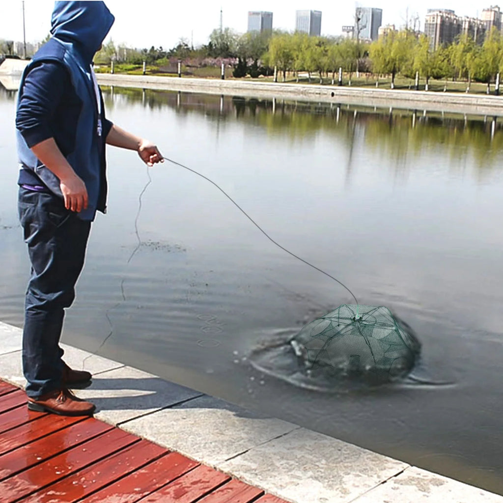 Foldable Fishing Trap Net 6 Holes