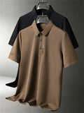 1-4Pcs Men's Solid Color Short Sleeve Golf Shirt