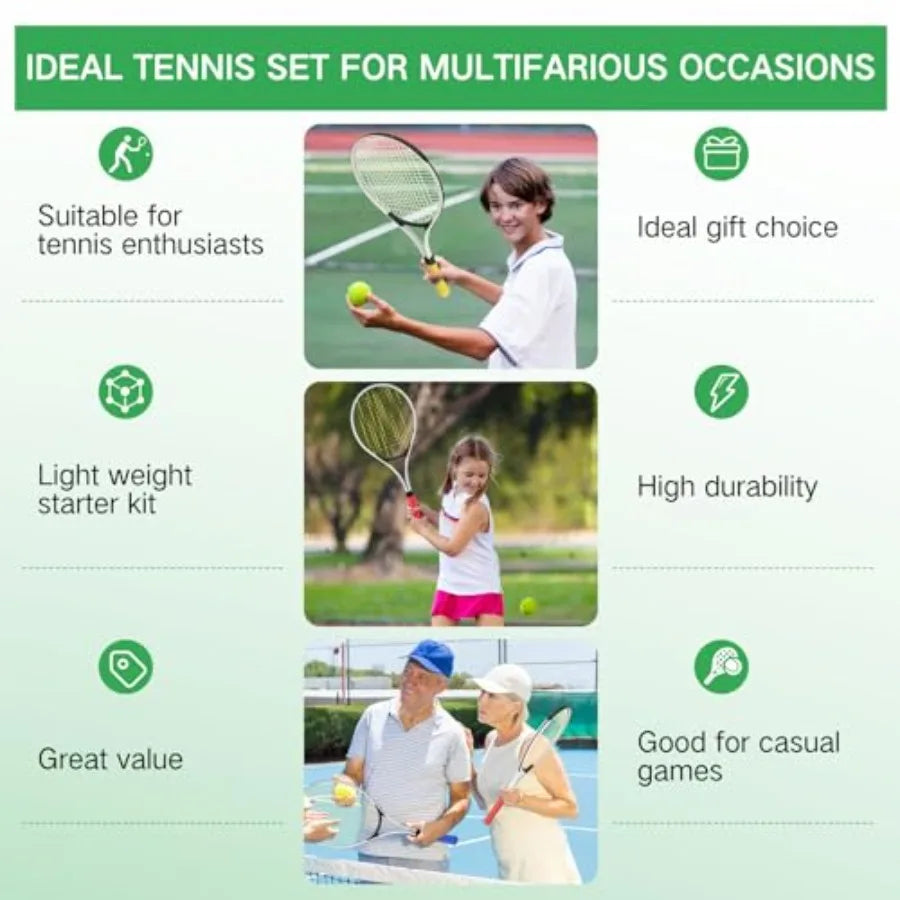 12 Pcs 27" Tennis Rackets for Adult Players