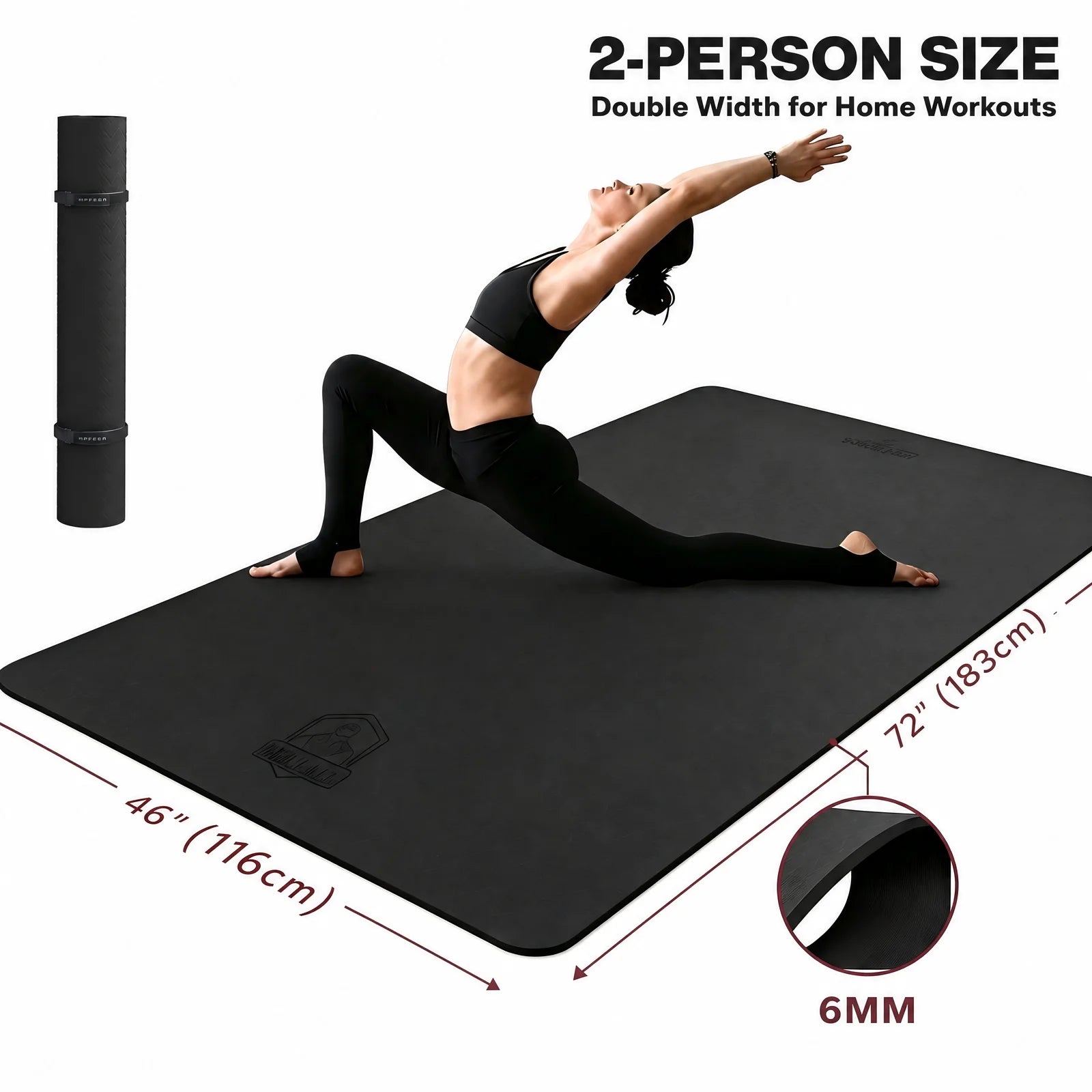 Extra Large Yoga Mat 6mm/8mm Thick TPE