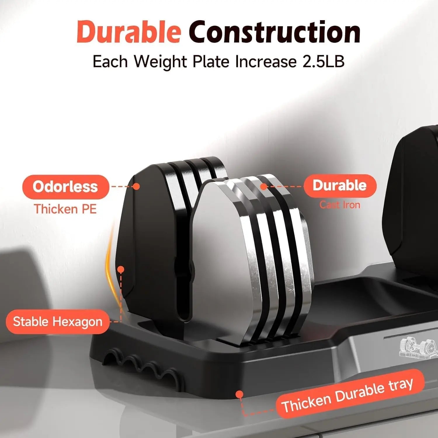 Adjustable Dumbbells Set, 5LB to 25LB