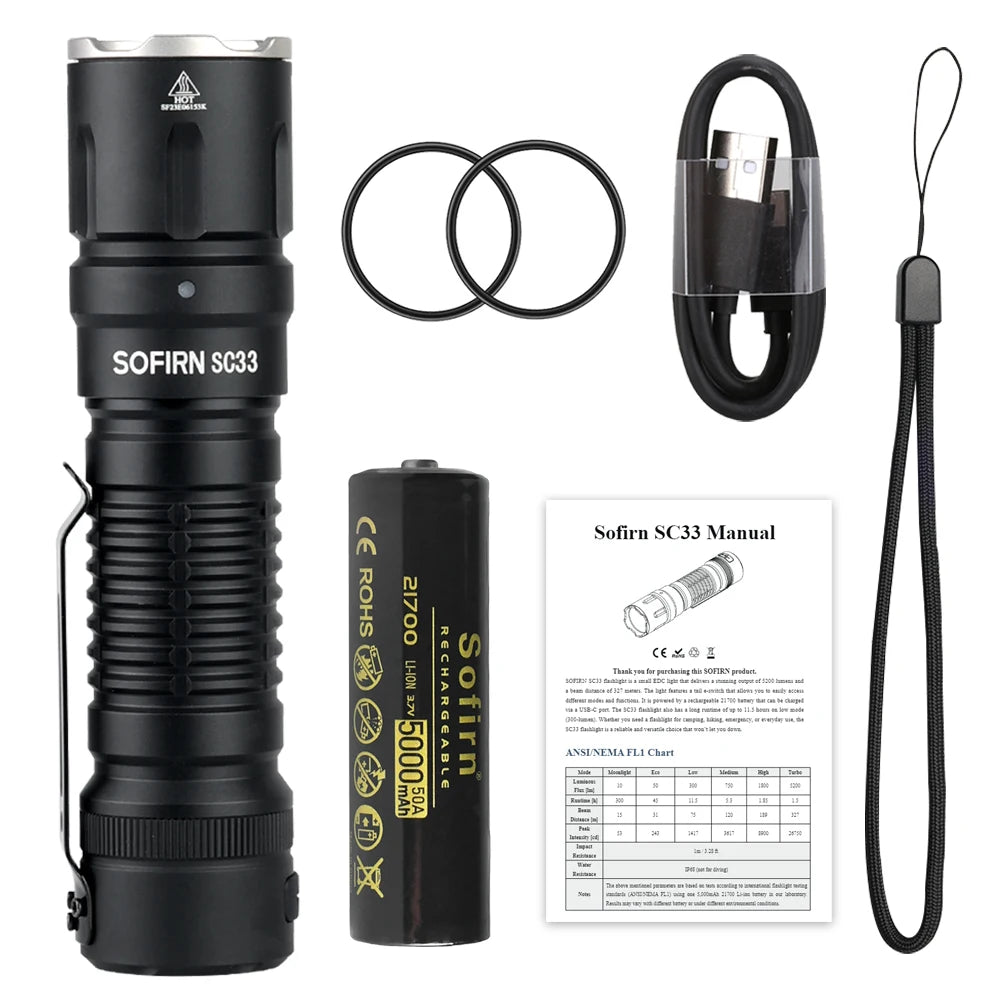 LED Flashlight Tactical 5200lm