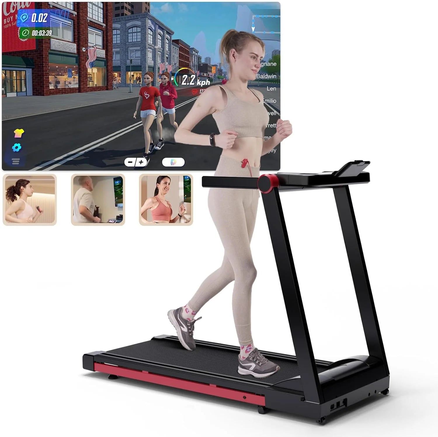 3.5HP Foldable Treadmill 350lbs
