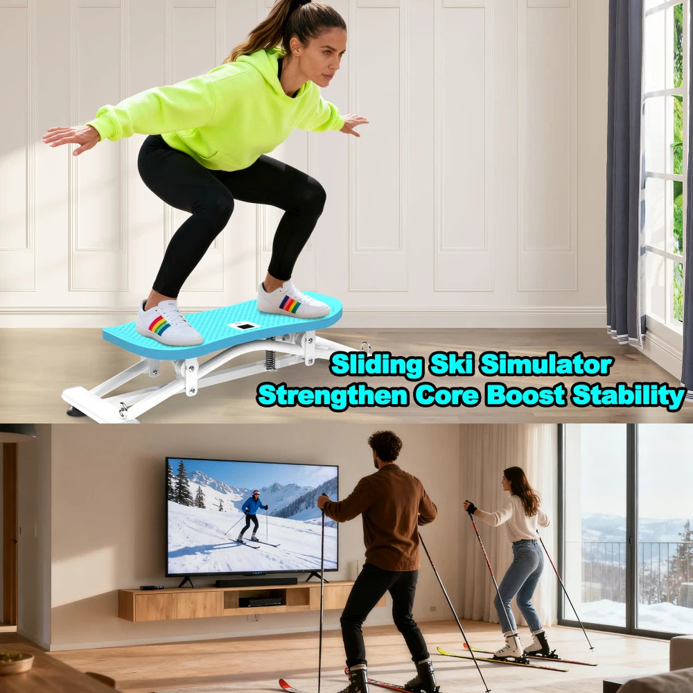 Sliding Ski Simulator with Resistance Bands