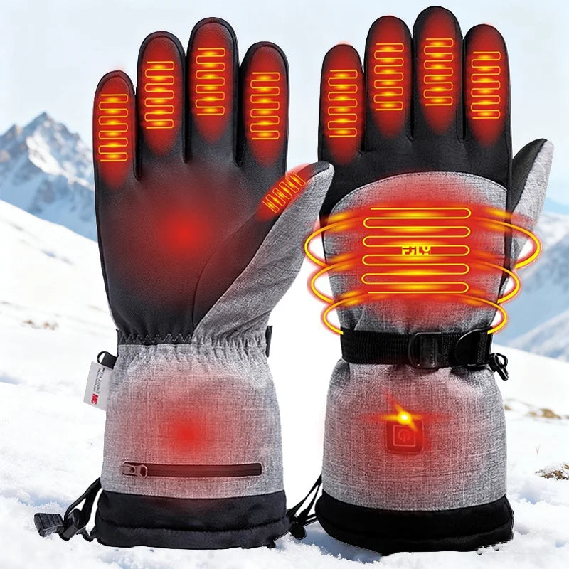 1Pair Heated Gloves Electric Thermal