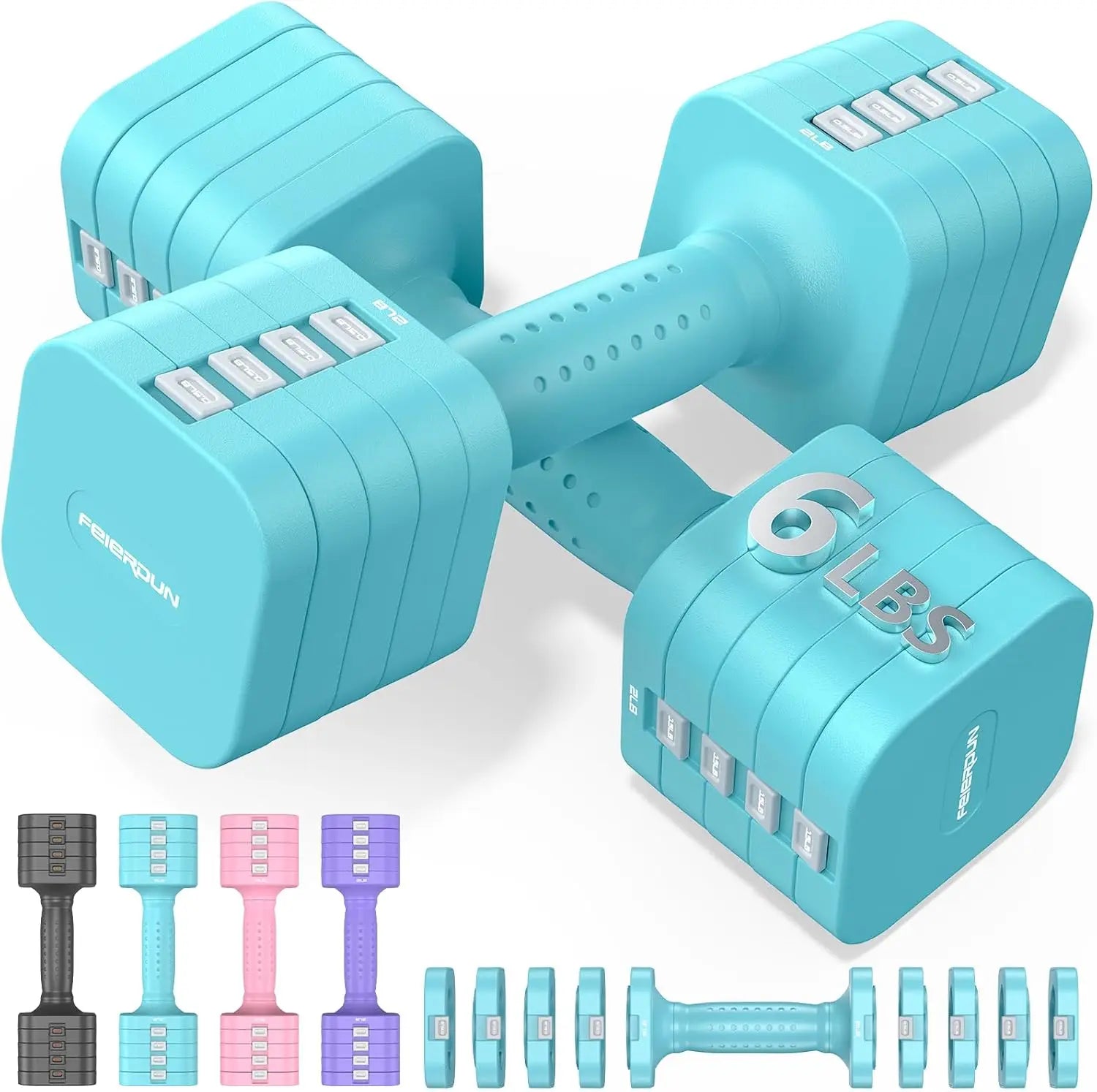 5-in-1 Adjustable Dumbbell Set of 2