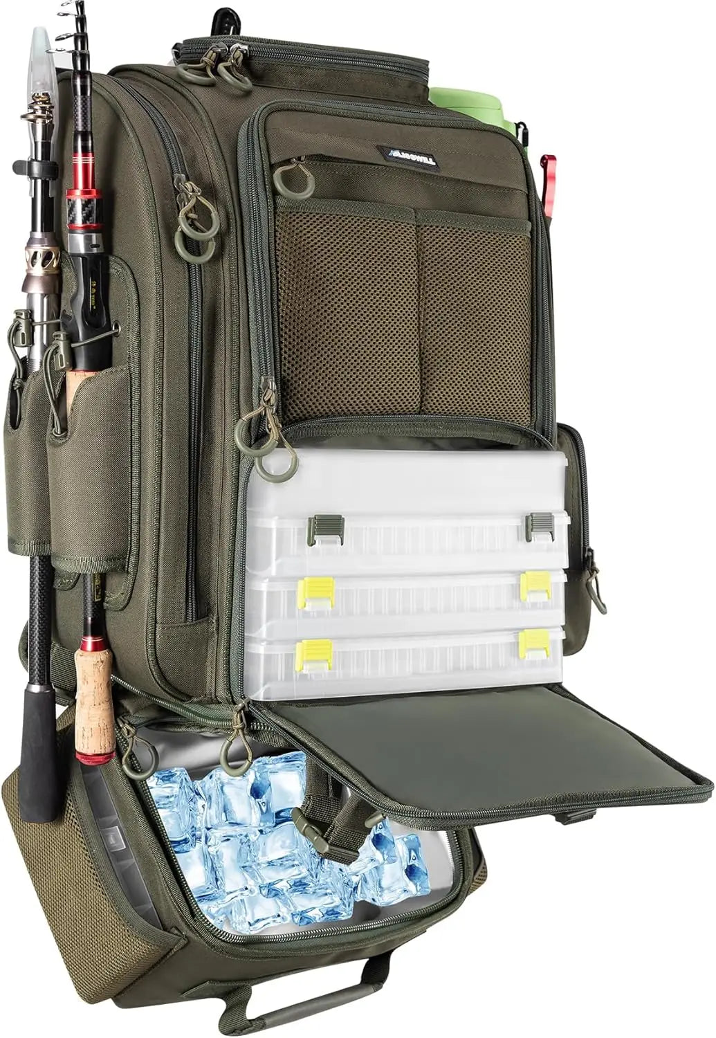 Large Fishing Backpack with Cooler