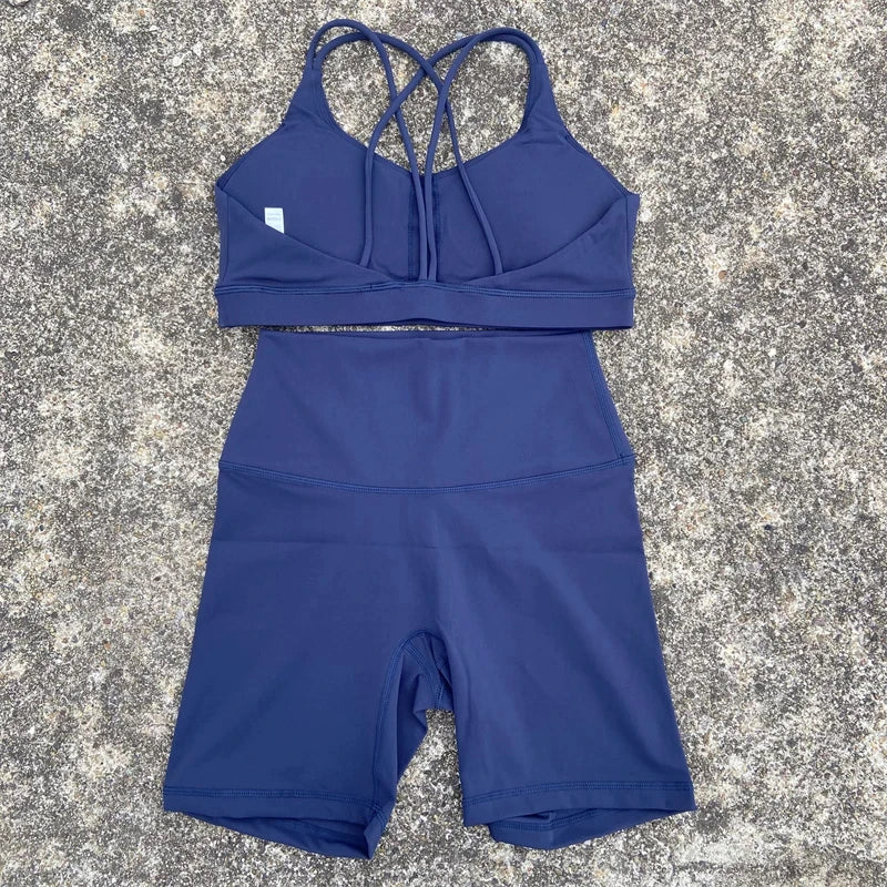 Women Gym Yoga Short Cycling Set