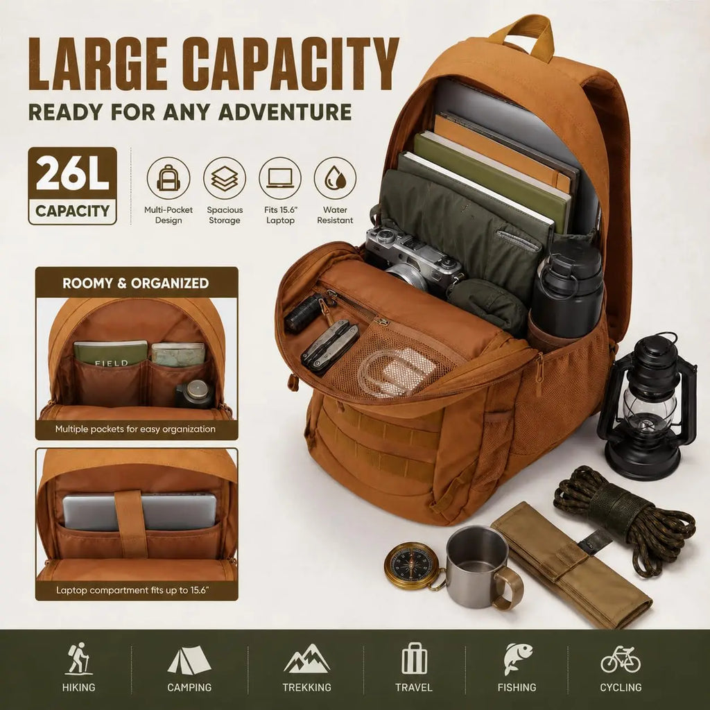 26L Waterproof Tactical Hiking Backpack