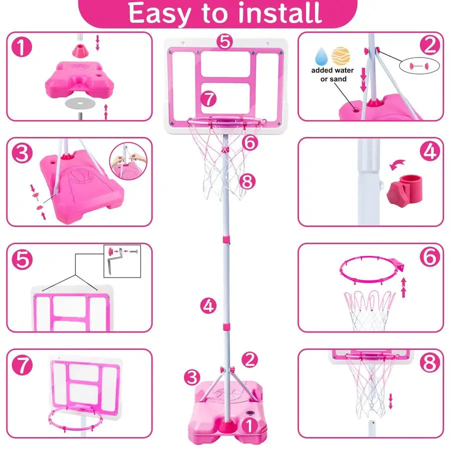 Toddler Indoor/Outdoor Basketball Hoop with Stand