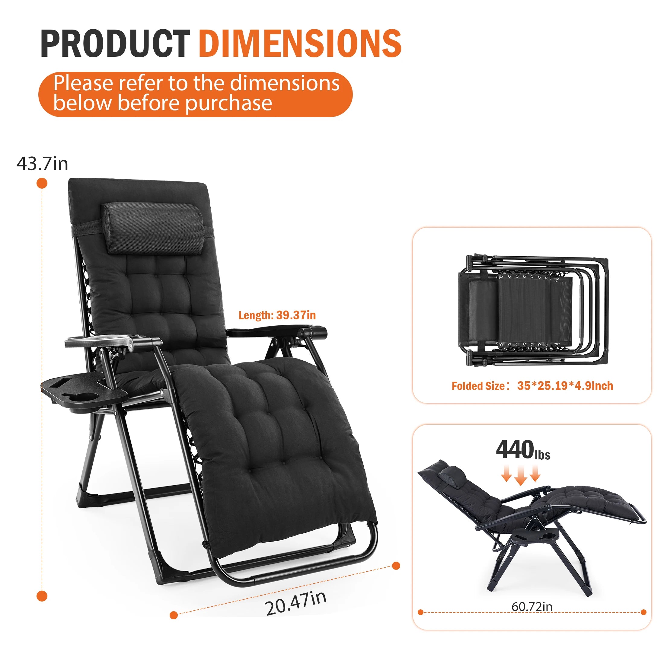 Reclining Camping Lounge Chair