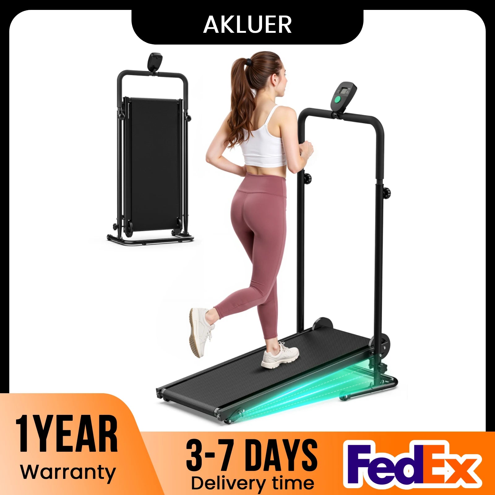 Non-Electric Treadmill with Dual Flywhee