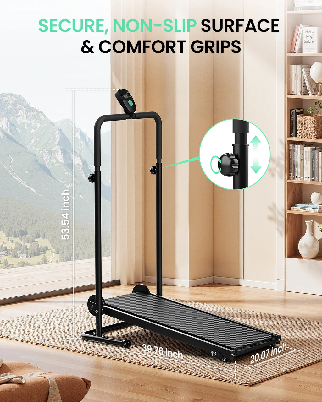 Non-Electric Treadmill with Dual Flywhee