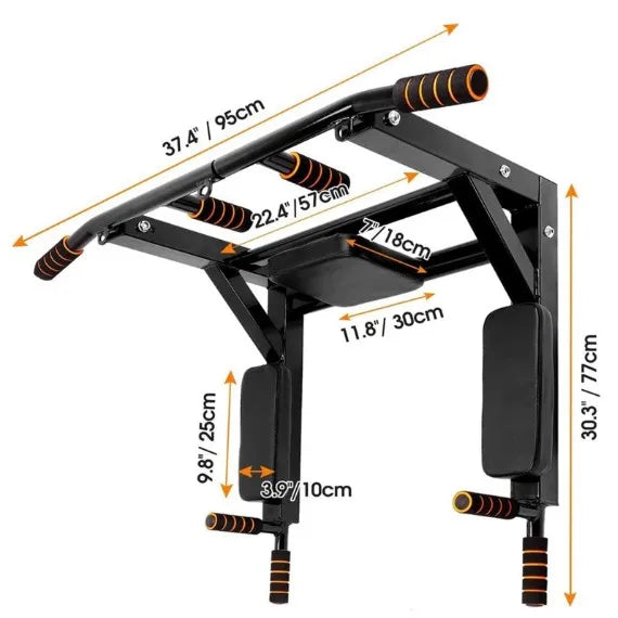 Wall Mounted Pull Up Bar Dip Stand