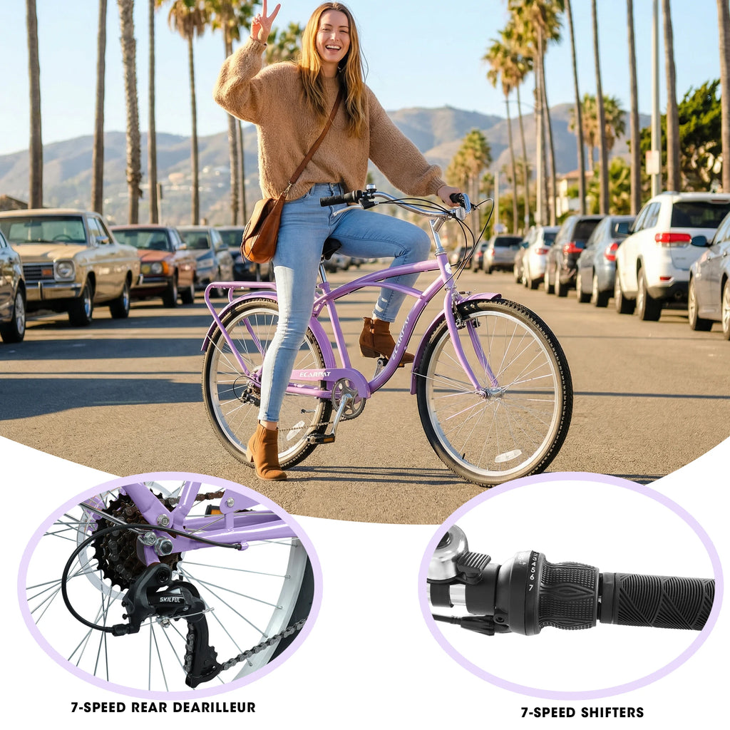 26 Inch 7 Speed Beach Cruiser Bike
