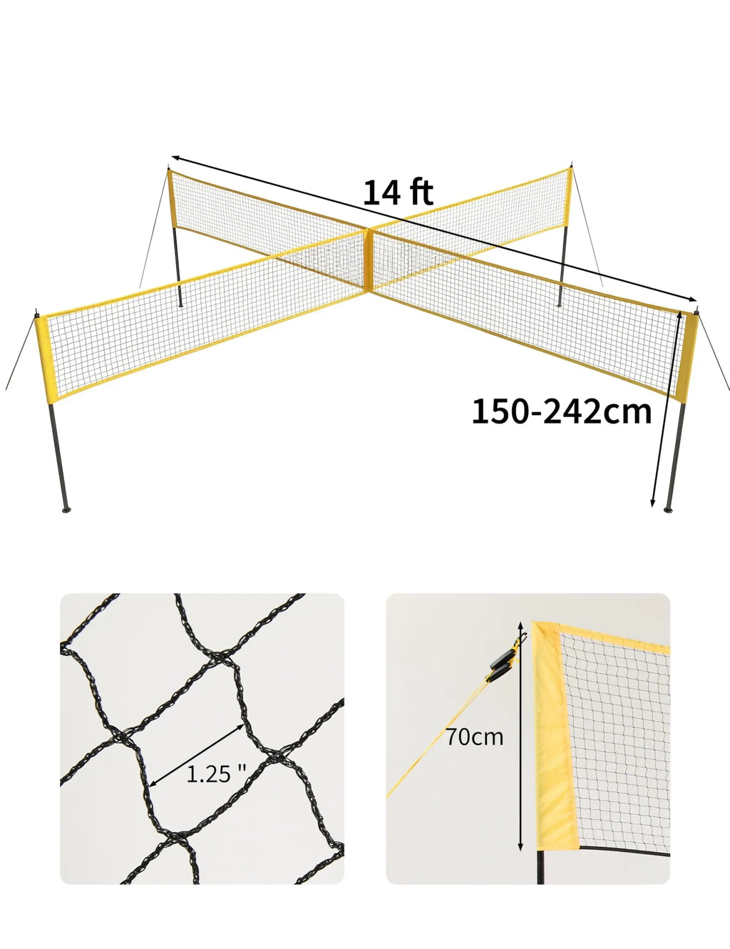 4 Square Volleyball Set