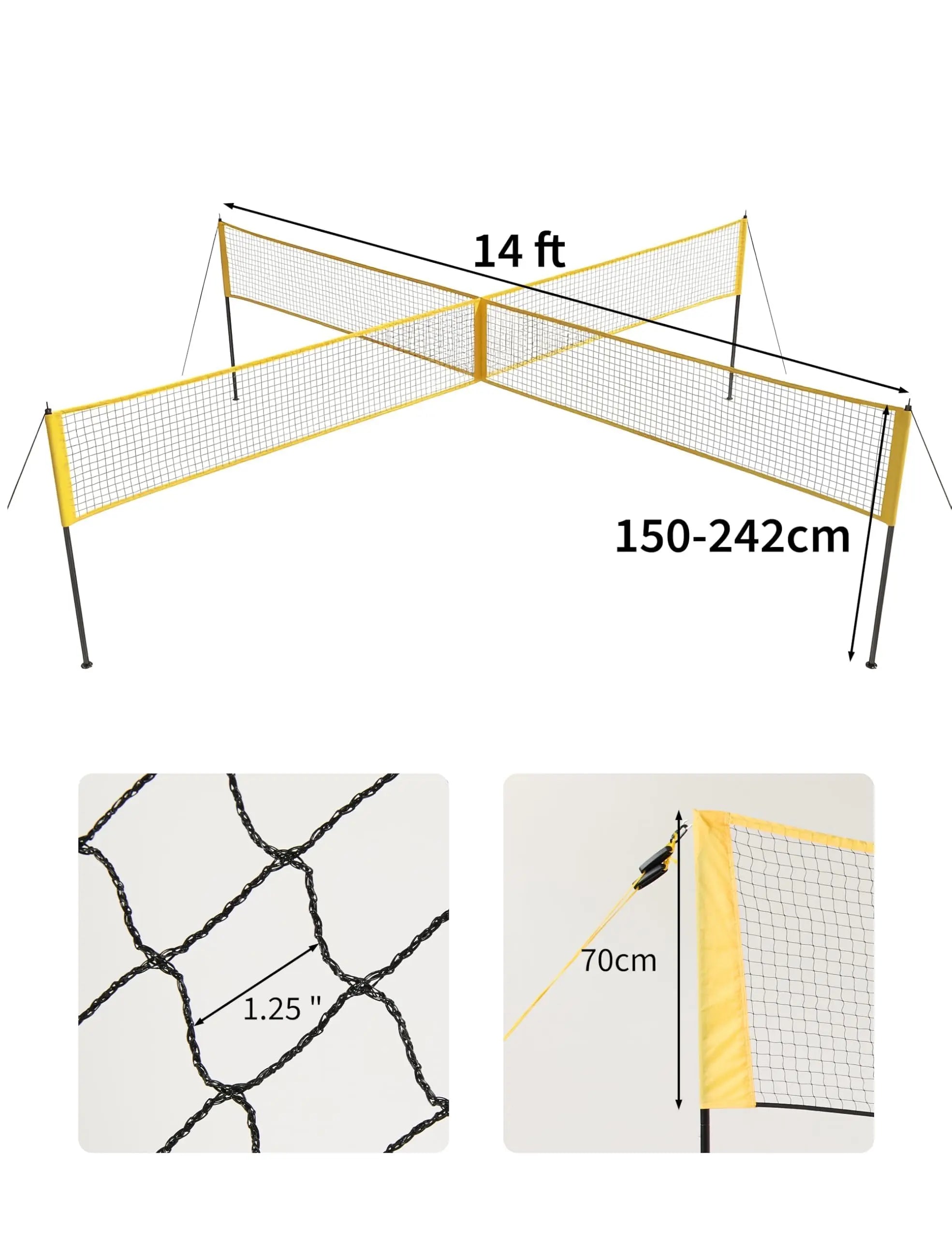 4 Square Volleyball Set