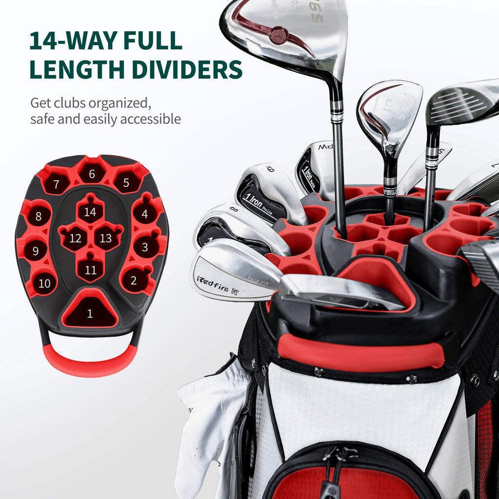 14 Way Full Length Dividers Golf Cart Bag