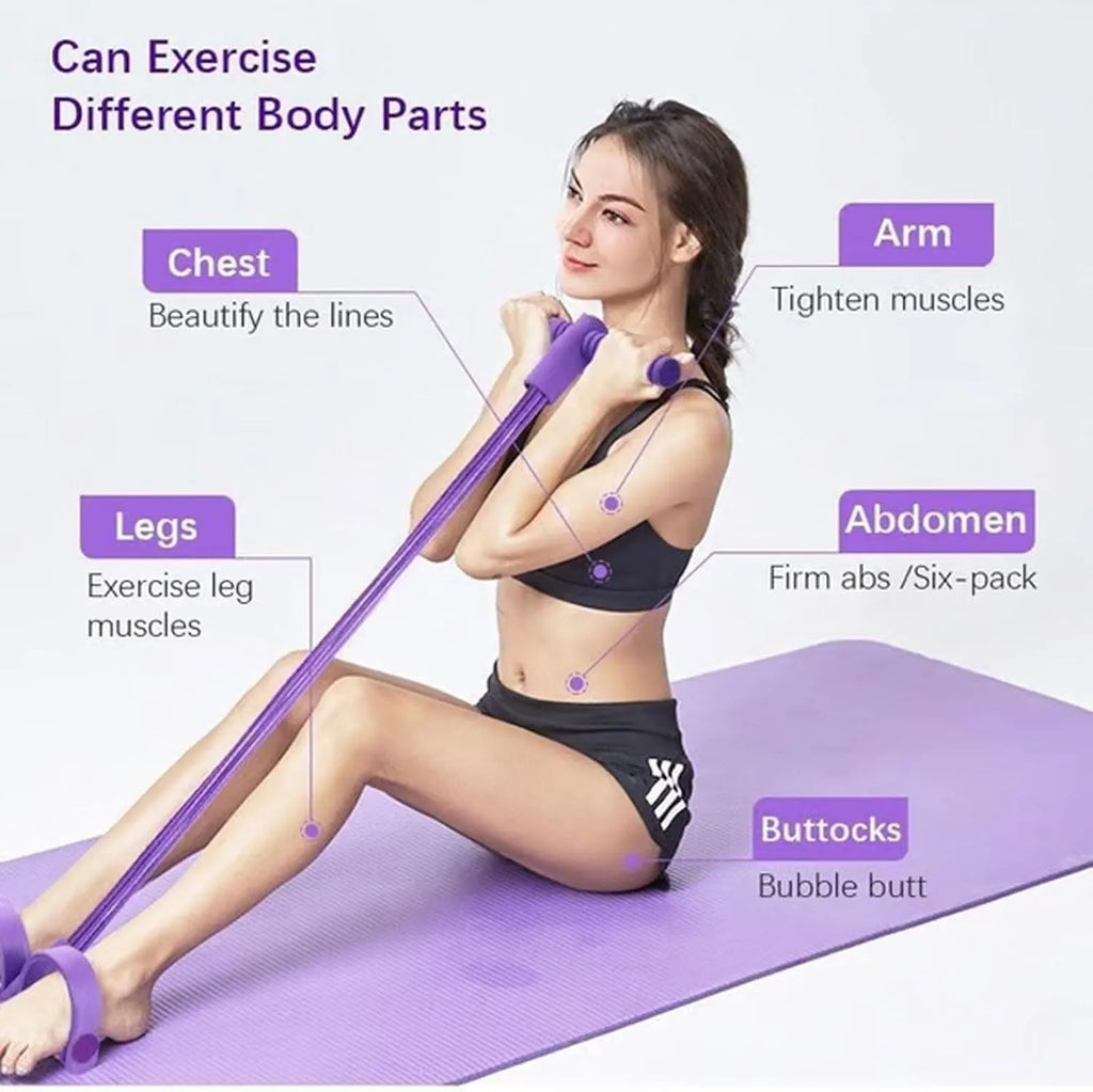 6-Tube Pedal Resistance Band Multifunction Tension Rope Elastic Yoga Pedal Puller Body Stretching Trainer Home Gym Workout Equipment