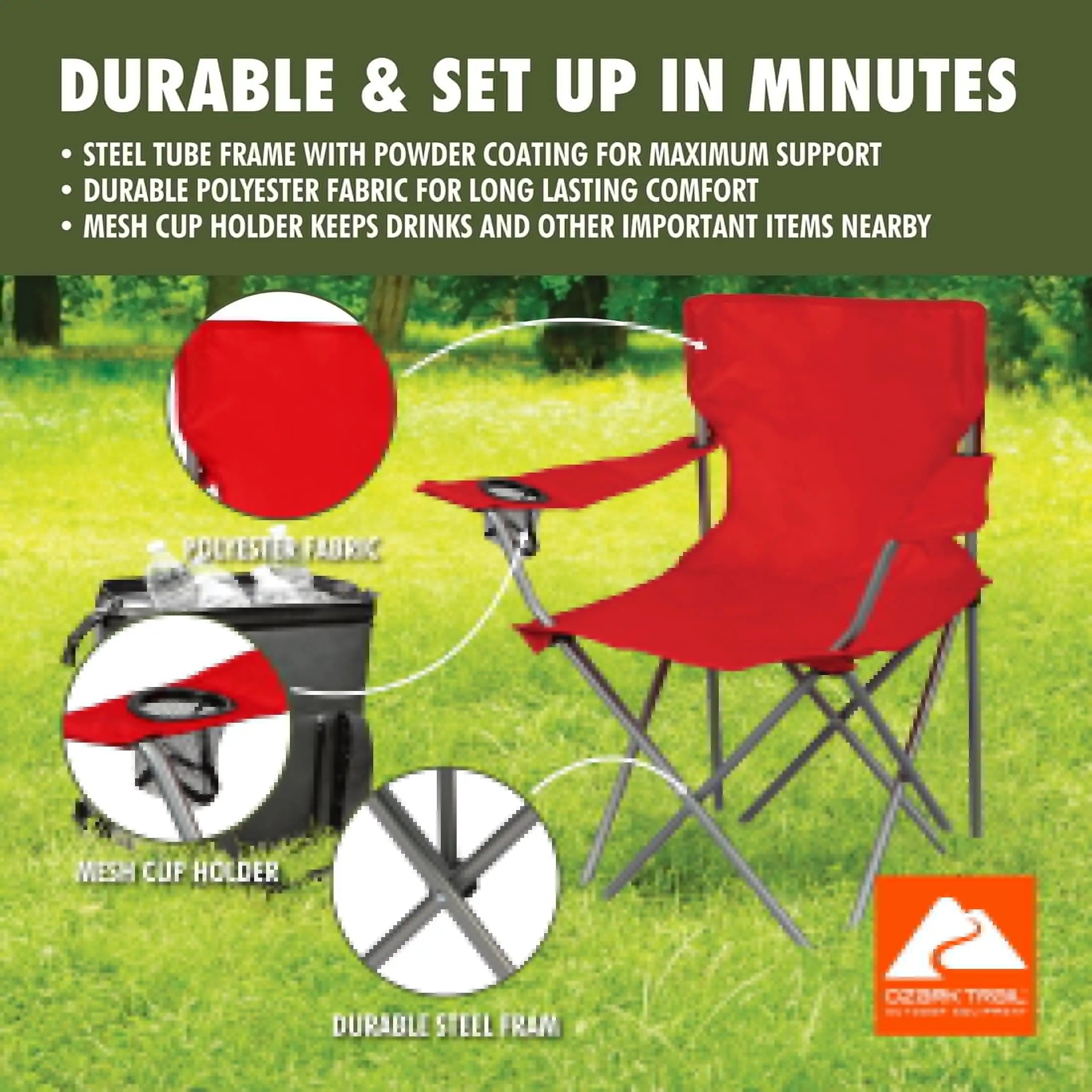 Folding Camp Chair with Cup Holder