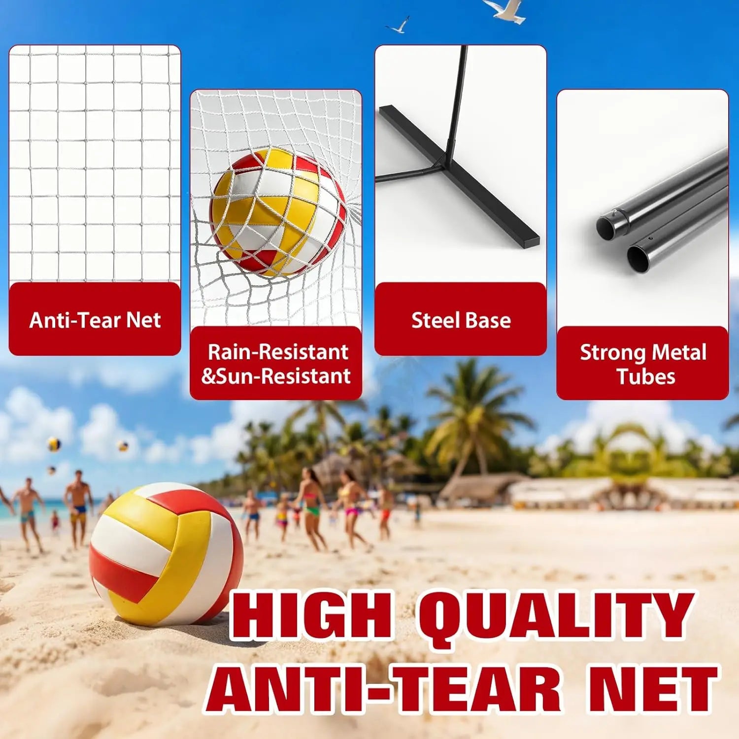 12FT Adjustable Volleyball Net
