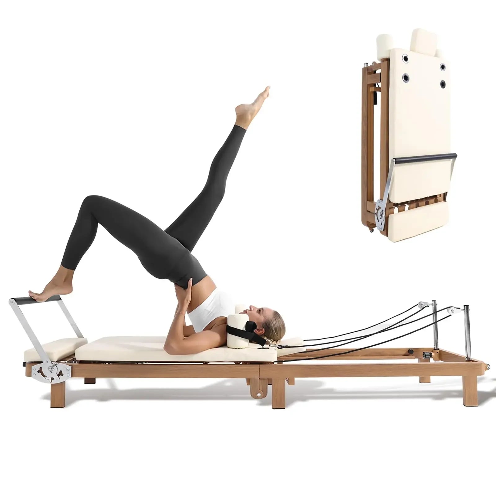 Foldable Pilates Reformer With Square Box