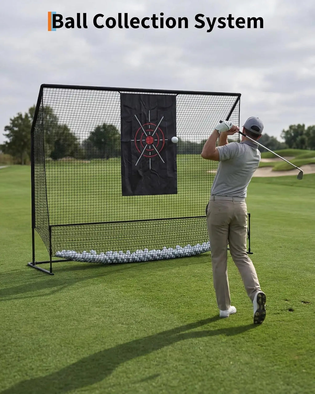 Black Golf Hitting Practice Net with Aiming Panel