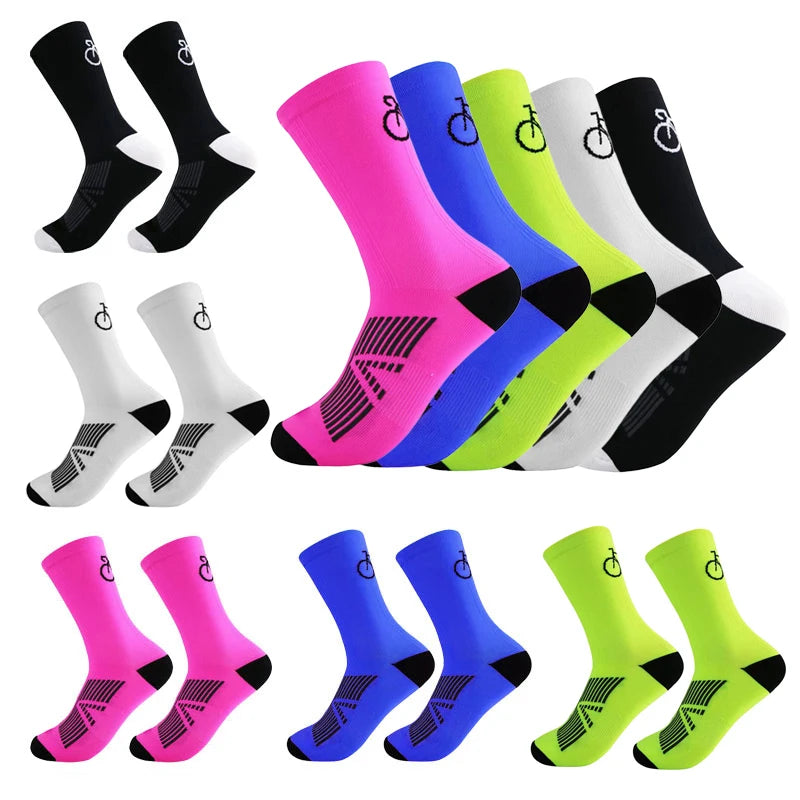 3 Pairs Cycling Socks Men Breathable Mesh