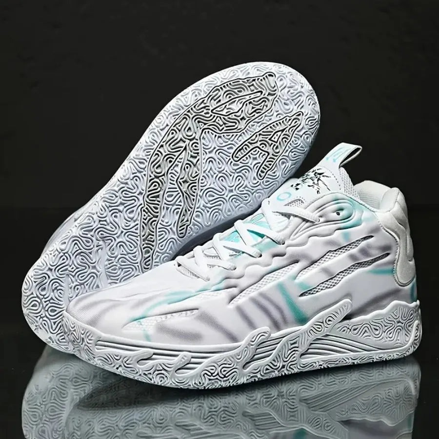 Low-Top Basketball Sneakers with Wavy Sole