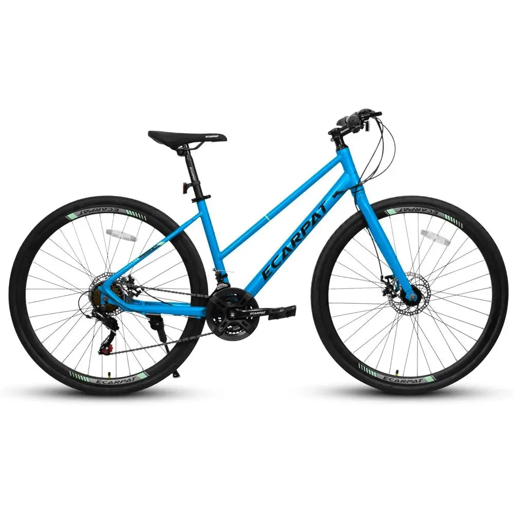 700C Steel Hybrid Road Bike, 21-Speed
