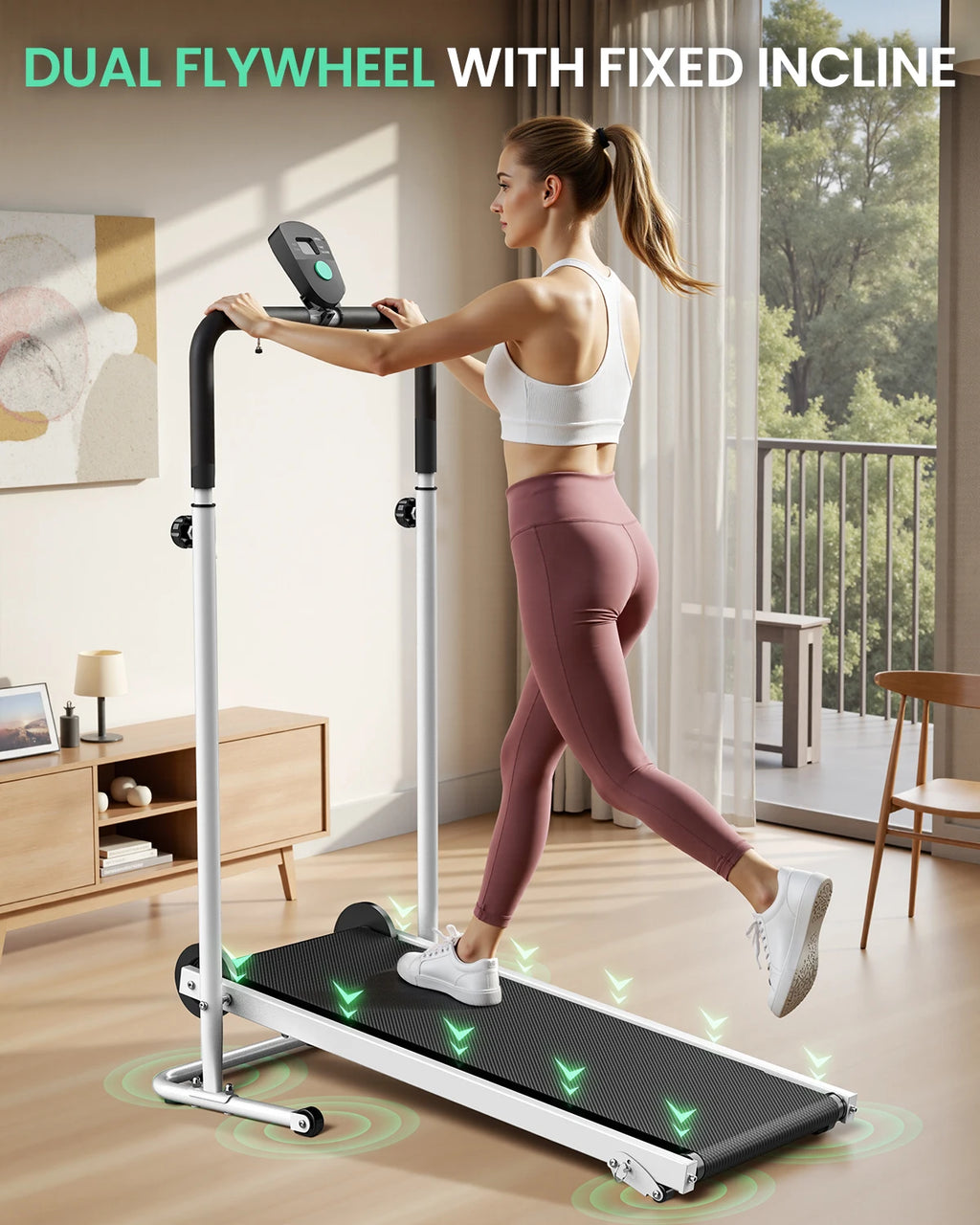 Foldable Compact Non-Electric Treadmill