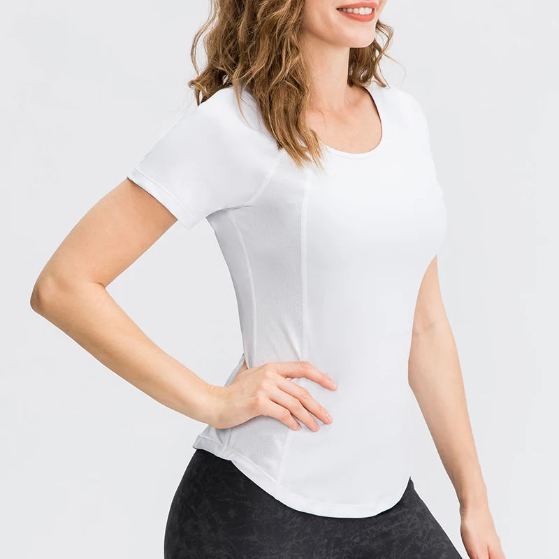 Women Yoga Top Short Sleeve