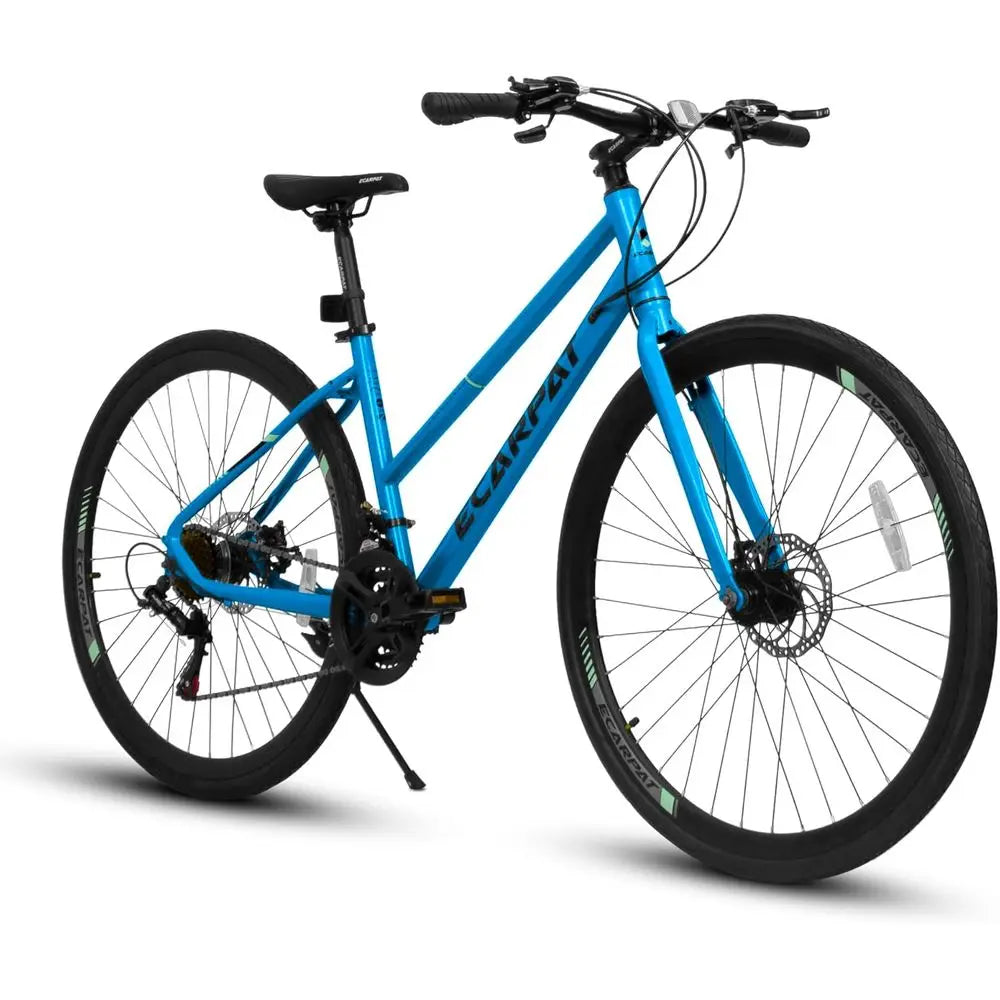 700C Steel Hybrid Road Bike, 21-Speed