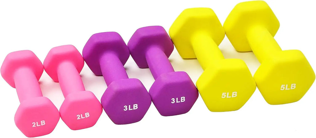 6-Piece Neoprene Dumbbell Set with Stand