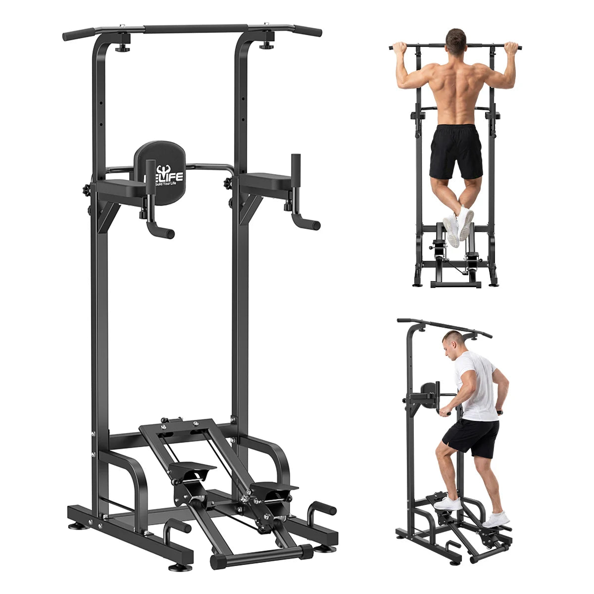 Free Standing Pull Up Bar with Stepper Machine