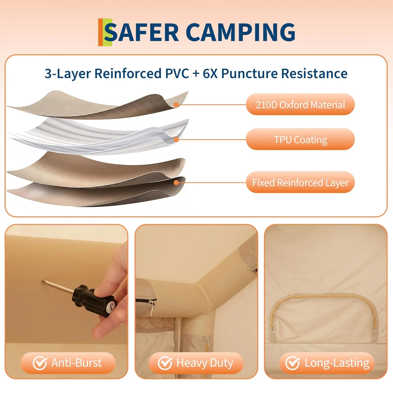 Inflatable Camping Tent –  Shelter for 6