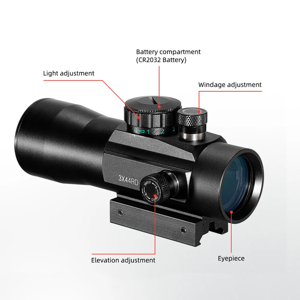 3X44 Green Red Dot Sight Scope