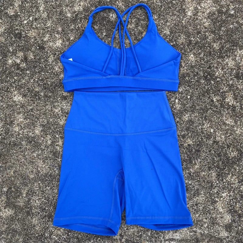 Women Gym Yoga Short Cycling Set