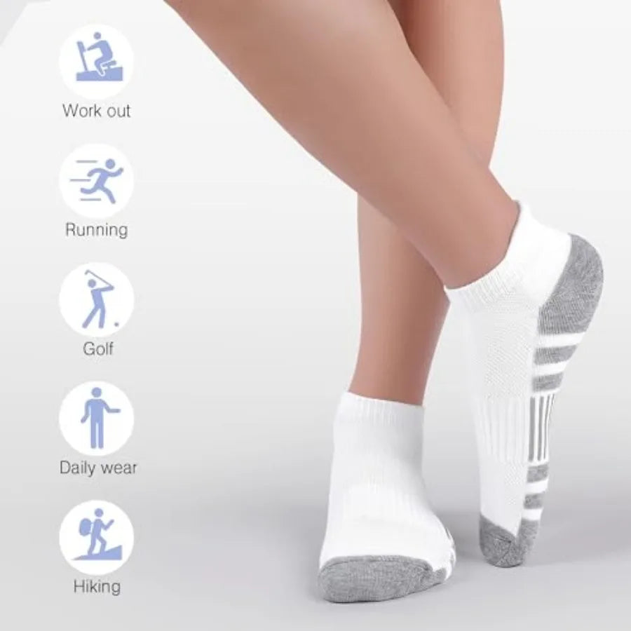 6 Pairs Ankle Athletic Socks Low Cut