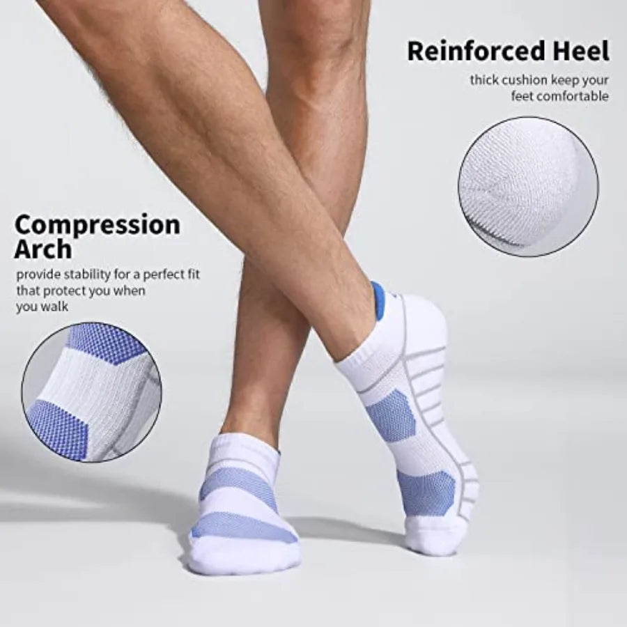 6 Pair Athletic Unisex  Ankle Socks