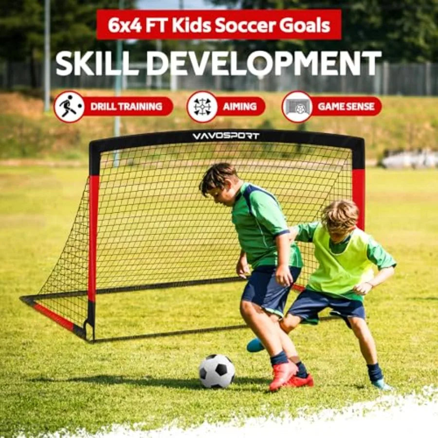 6×4ft Portable Soccer Goal and Ball, Cones