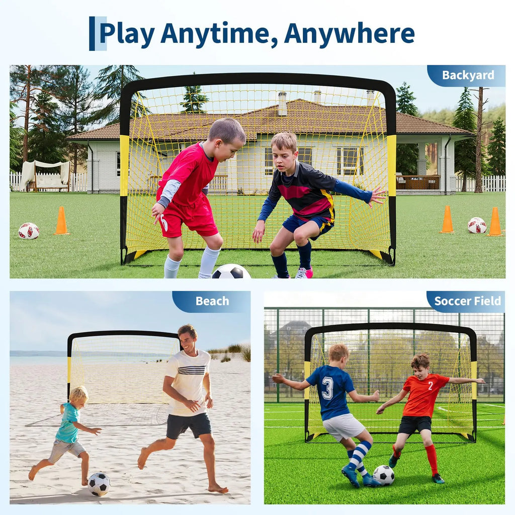 6x4ft Pop Up Soccer Goal Set