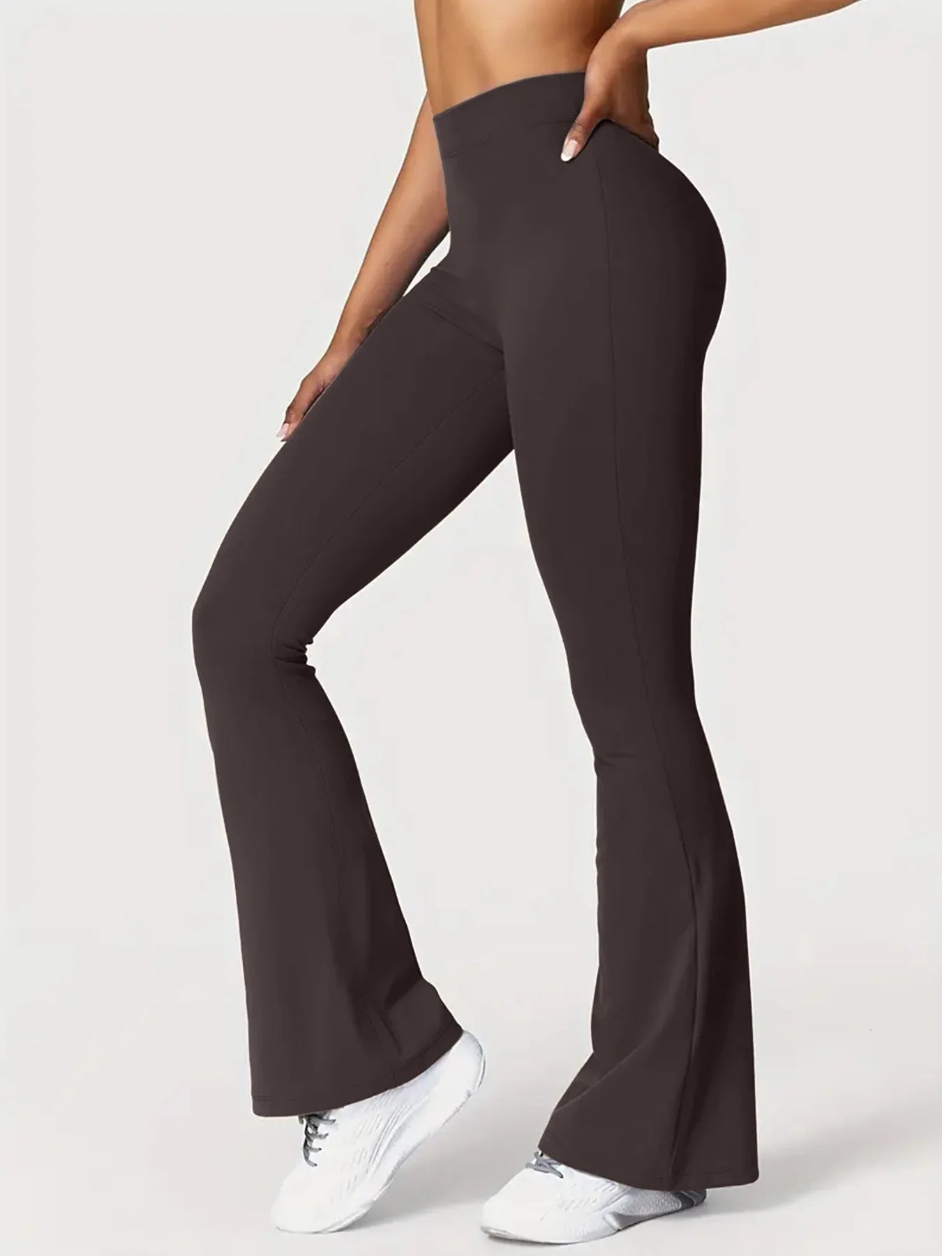 Women's flared yoga trousers V-cross
