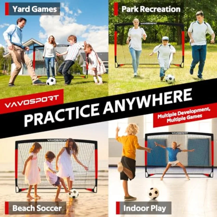 6×4ft Portable Soccer Goal and Ball, Cones