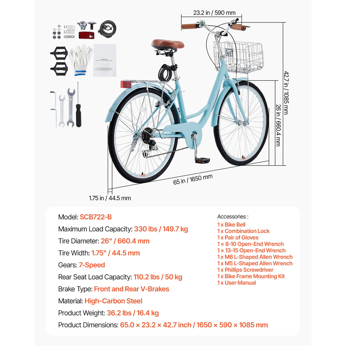 Cruiser Bike 24/26Inch