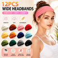 12Pcs/Set Women Elastic Sports Headbands