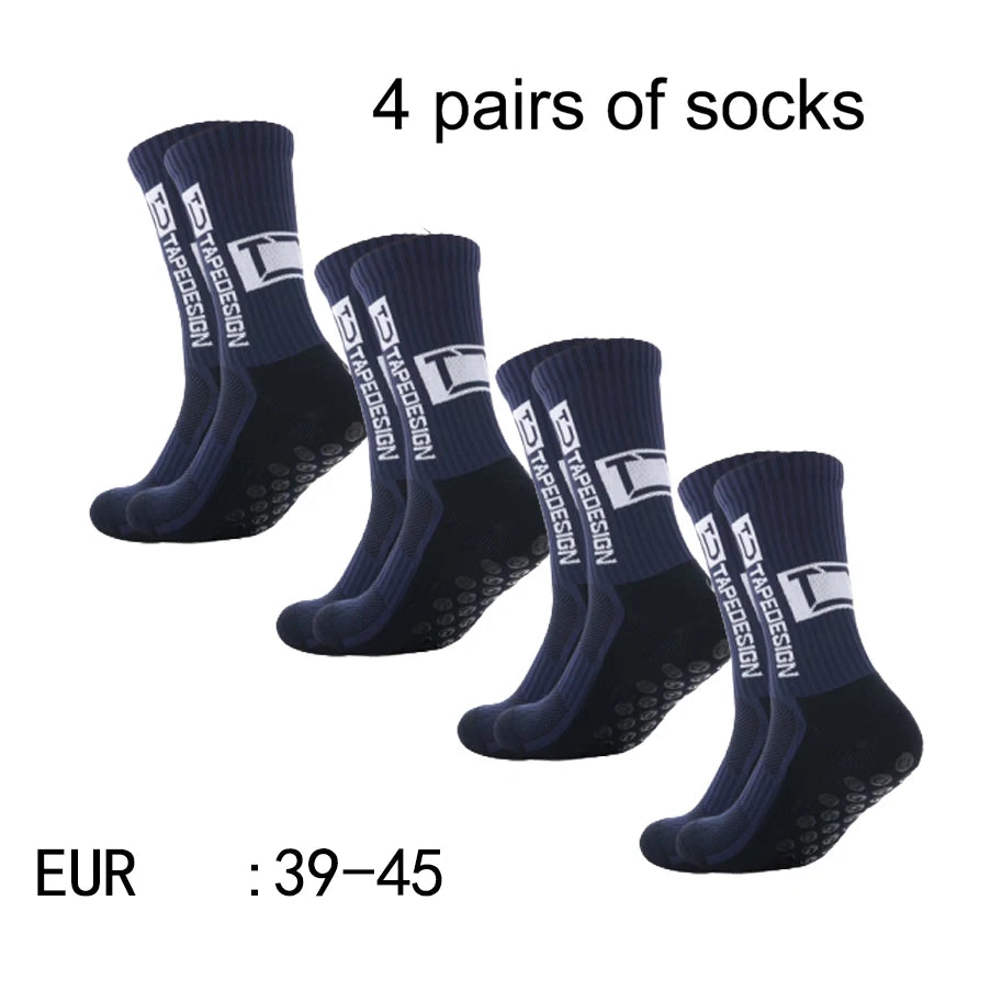 4 pairs  mid tube glued football socks