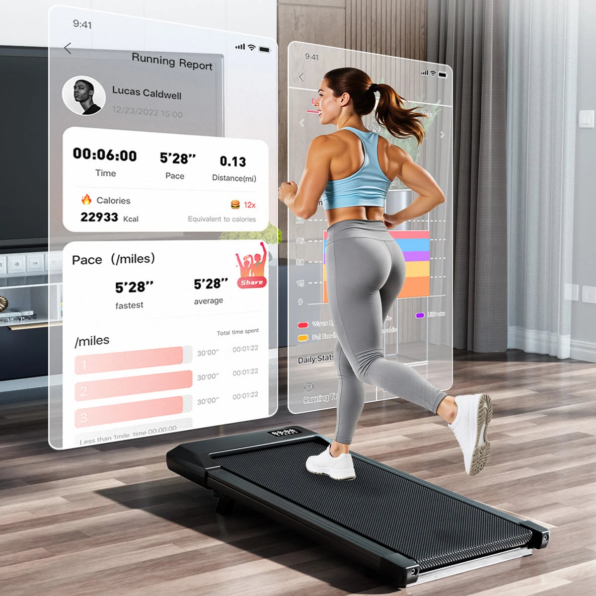 Foldable  Under Desk Treadmills  300 LBS